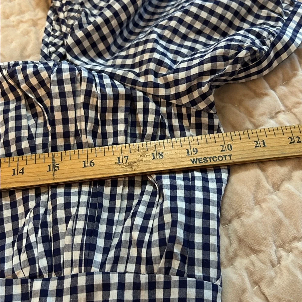 Anthropologie Forever that girl Gingham Puff Sleeve Dress new tag size large - Picture 5 of 9